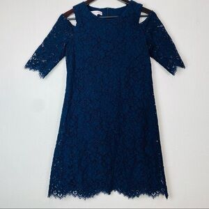 JUDE CONNALLY Dark Navy Lace Overlay Cold Shoulder Natalie Dress S